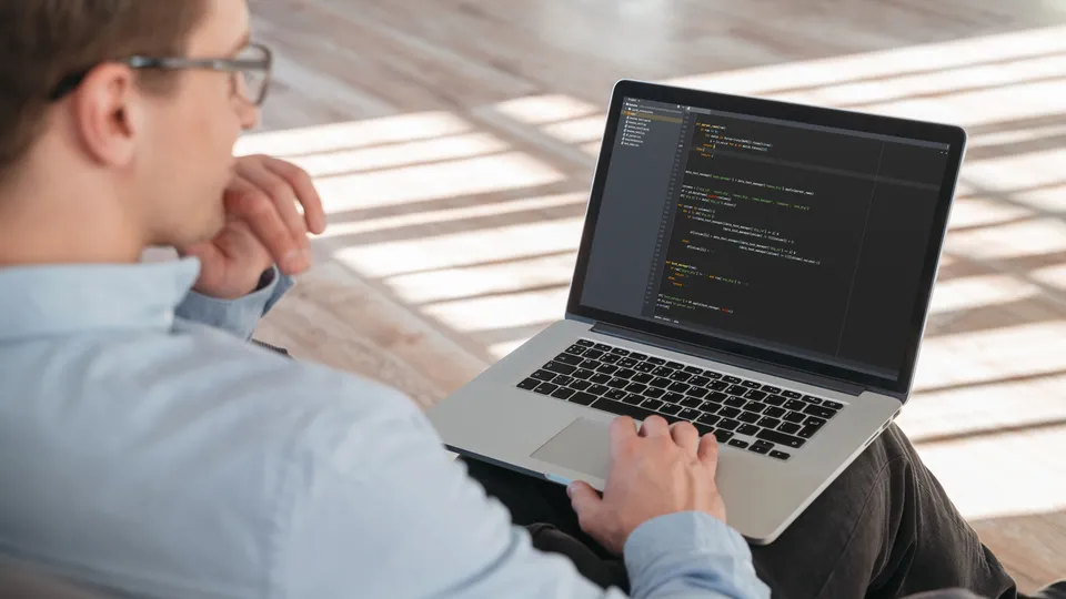 Illustrative photo: Man reading source code on a laptop.